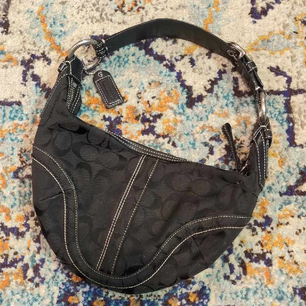 Coach Dark Hobo with Signature Design
